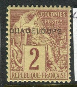 FRENCH COLONIES; GUADELOUPE 1890s classic Optd. issue Mint hinged 2c.