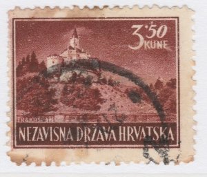 1943 Croatia Pictorial Designs 3.50k Used Stamp A19P10F603-