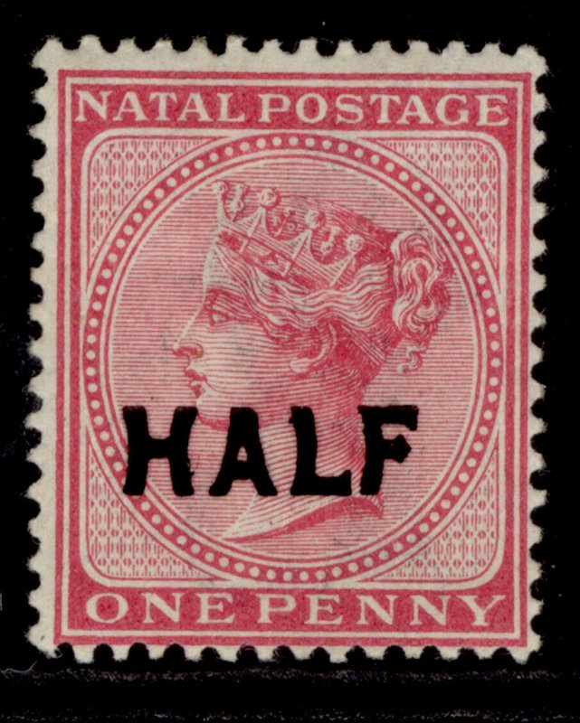 SOUTH AFRICA - Natal QV SG125, ½d on 1d rose, M MINT. 