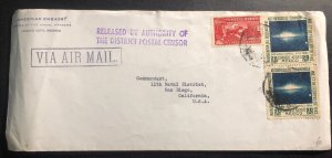 1940s American US Embassy Mexico Diplomatic Airmail Cover To San Diego CA