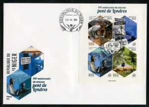 NIGER 2021 190th ANN OF THE NEW LONDON BRIDGE SHEET FIRST DAY COVER