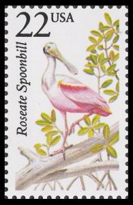 US 2308 North American Wildlife Roseate Spoonbill 22c single MNH 1987