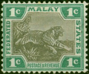 Fed of Malay States 1900 1c Grey & Green SG15a Fine LMM