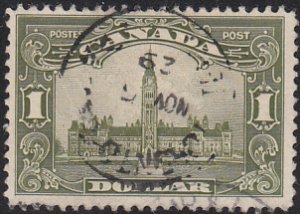 Canada 1928-29 used Sc 159 $1 Parliament CDS Toronto NOV 6 29