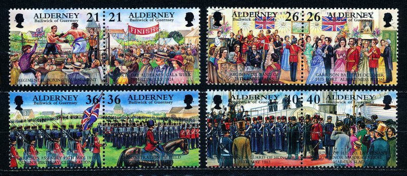 Alderney #156a-162a  Set of 4 Pairs MNH