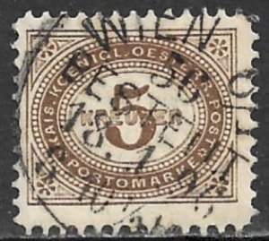 AUSTRIA 1894-95 5kr Brown Postage Due Sc J4 VFU