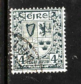 Ireland-Sc#112-used 4p slate-Coat of Arms-1940-42-