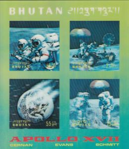 Bhutan # 151Cf, Apollo 17 3-D Souvenir Sheet, NH, 1/2 Cat.