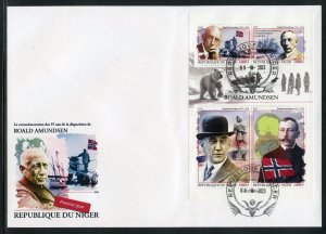 NIGER 2023 95th MEMORIAL ANNIVERSARY OF ROALD AMUNDSEN SHEET FIRST DAY COVER