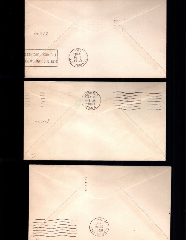 US 3 used first flight  covers