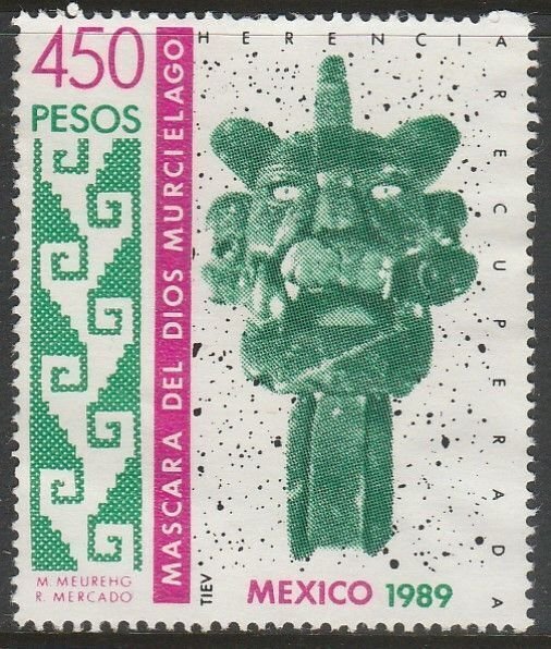 MEXICO 1632, MASK OF THE BAT GOD, ZAPOTECA CULTURE. MINT, NH. VF.