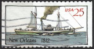 SC#2407 25¢ Steamboats: New Orleans Booklet Single (1989) Used