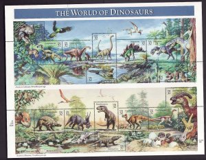 USA-Sc#3136- id12-unused NH sheet-Dinosaurs-Prehistoric Animals-1997-