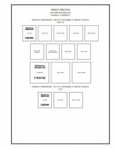 PRINTED GREAT BRITAIN OFFICES 1885-1957 STAMP ALBUM PAGES (42 pages)