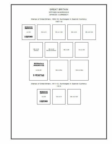 PRINTED GREAT BRITAIN OFFICES 1885-1957 STAMP ALBUM PAGES (42 pages)