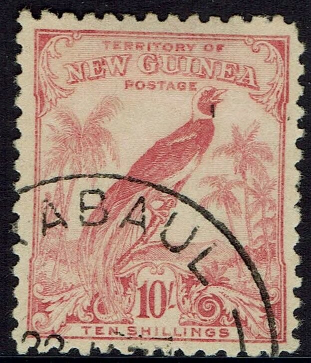 NEW GUINEA 1932 UNDATED BIRD 10/- USED 