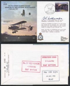 B8c 1st British Sqn Night bombing Signed by J.C. Williamson (H)