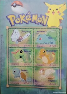 R.SD)2001 DOMINICA TV SERIES POKEMON, BUTTERFREE, BULBASAUR, CATERPIE, CHARMA