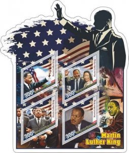 Stamps. Famous People. Martin Luther King 2022 year 1+1 sheets perf Gabon