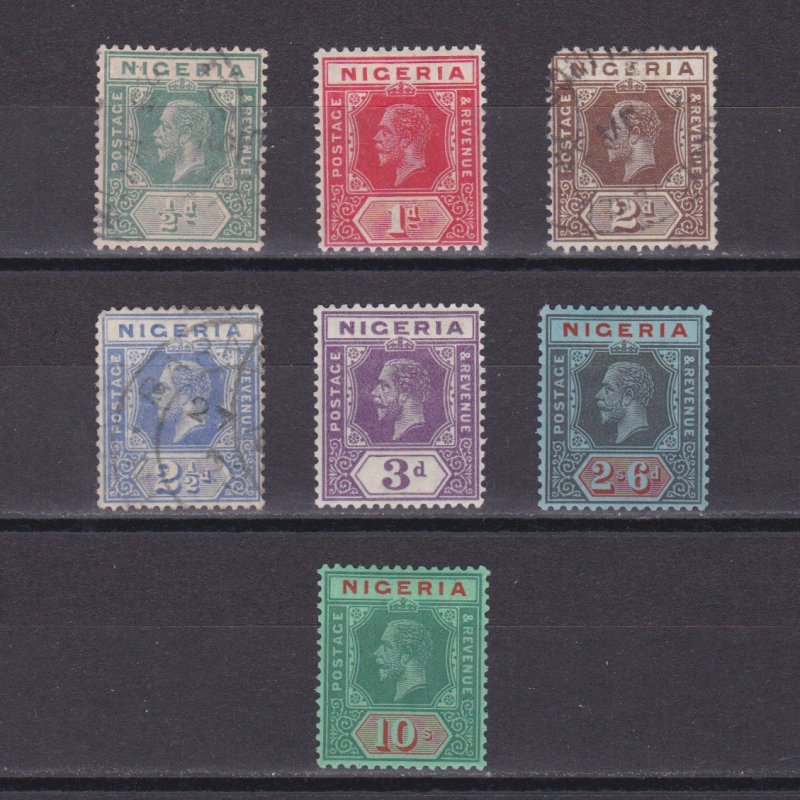 NIGERIA 1921, SG# 15-29, CV £200, Wmk Script SA, Die I, part set, MH/Used