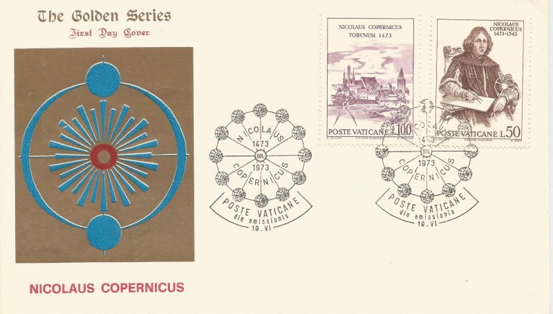 Vatican City Copernicus FDC Golden Series cachet #!