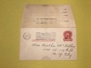 United States Washington 1921 paid reply postcard Ref 66713
