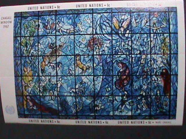 UNITED NATION-1967 FAMOUS GLASS WINDOW ARTS IN U.N. MNH  SHEET-VERY FINE