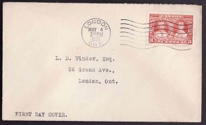 Canada-cover #9932 - 3c Silver Jubilee -Middlesex County -London, Ont - May 4