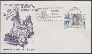 SPAIN Sc #2302.0 FDC SAINT THERESA of AVILA, whose  GRANDMOTHER was JEWISH