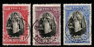 TONGA SG71/3 1938 QUEEN SALOTE'S ACCESSION FINE USED