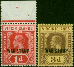 Virgin Islands 1916-19 War Stamp Set of 2 SG78-79 Fine LMM