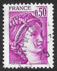 FRANCE 1977-78 50c Red Lilac SABINE Issue Sc 1567 VFU