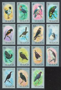 St. Lucia Birds 15v Issue 17 May 1976 COMPLETE 1976 MNH SG#415-429