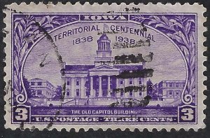 United States #838 3¢ Iowa Territory Centennial (1938). Used.