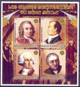 Djibouti 2006 Rotary Club Scientists J. Dalton J. Hutton ( II ) Sheet MNH