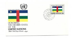 United Nations #439 Flag Series 1984 Central African Republic Artmaster FDC