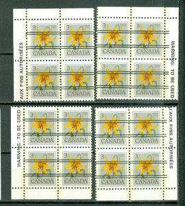 CANADA  FLOWERS PRECANCELS  #708xx..INSCRIPTION CORNERS SET..MNH...$4.00