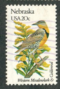 1979A Nebraska Birds and Flowers used single - bullseye perf 11.25 x 11