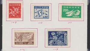 KOREA Scott# 109-113 - unused hinged