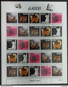 2014 Mozambique Cats Domestic Animals Fauna #7615-19 ! Unique Big Sh ** Qw89