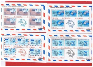 Ghana #512-515  MNH OG   sheets of 5  UPU    Free S/H