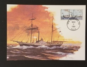 FDC Maxi Card Maximum Scott 2409 Walk in the Water Steamboat Stamp 1989 M38