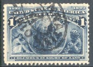 US Stamp #230 - Columbian - Columbus in Sight of Land