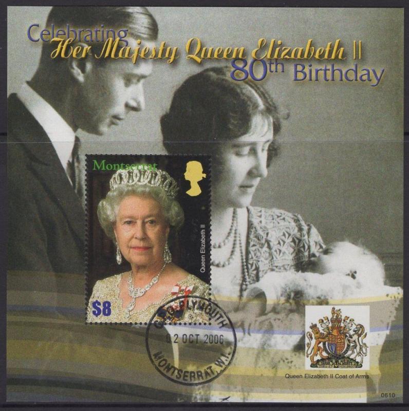 MONTSERRAT SGMS1336 2006 80th BIRTHDAY OF QUEEN ELIZABETH II FINE USED