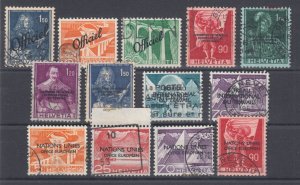 Switzerland Sc O35/7O13 used. 1942-55 Officials, 13 different, sound, F-VF