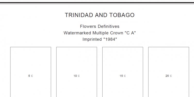 TRINIDAD AND TOBAGO STAMP ALBUM PAGES 1913-2010 (147 PDF digital pages)