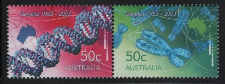 Australia 2003 MNH Sc 2172a 50c Genetics Pair