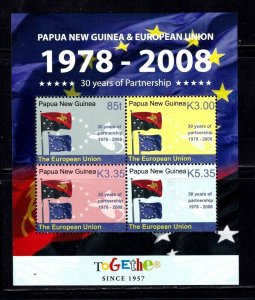 Papua New Guinea Souvenir Sheet  #1311, MNHOG,Topical, European Union