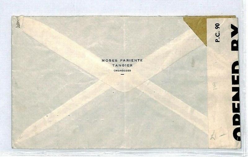 MOROCCO AGENCIES Cover *British Post Office Tangier* 1942 WW2 Censor KGVI CS184