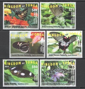 Sk7 2015,2016 Tonga ! Sale Butterflies !!! Michel 390 Euro 1Set Mnh